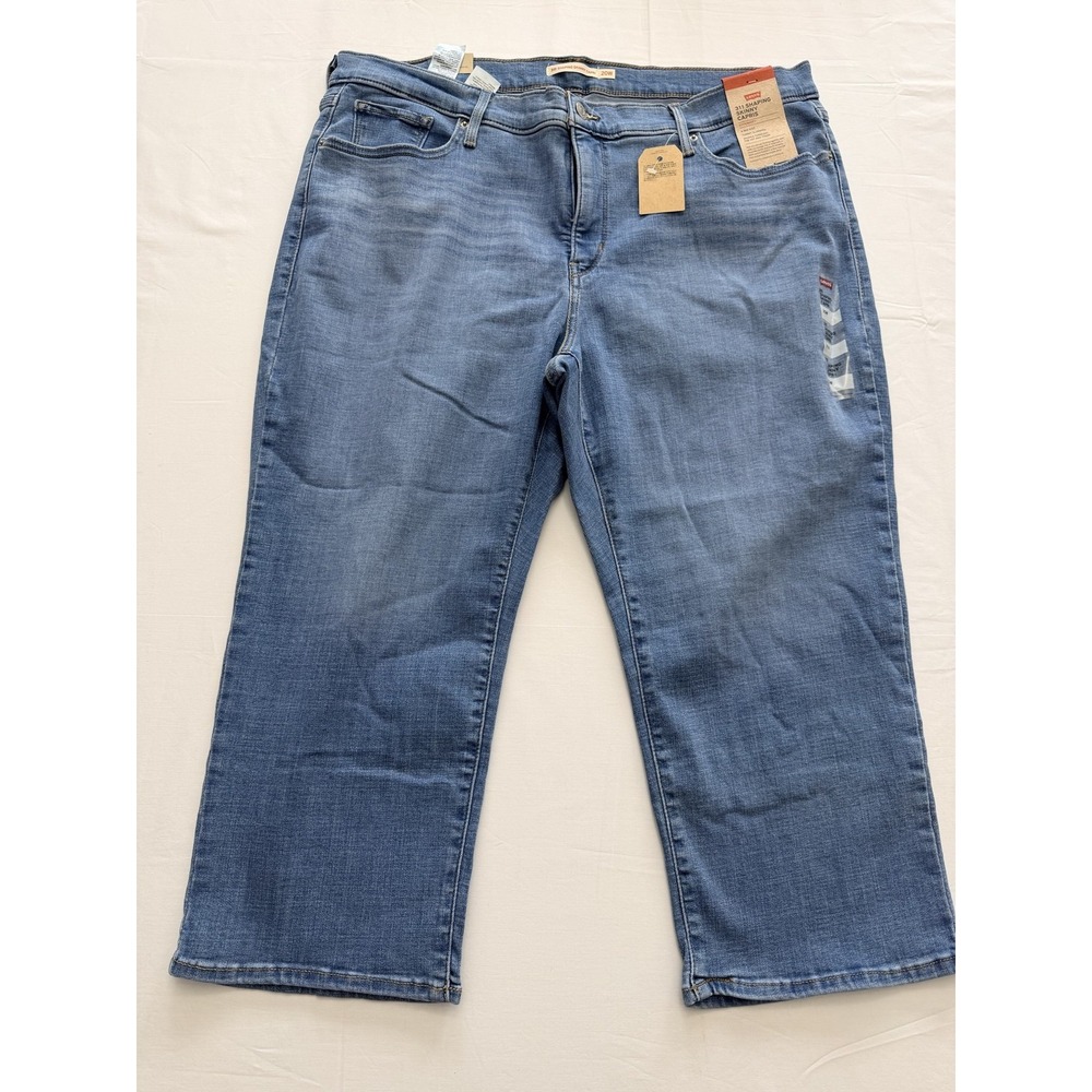 Levis 311 Shaping Skinny Capri Jeans Womens 20W Blue Wash Mid Rise 42x23 Denim